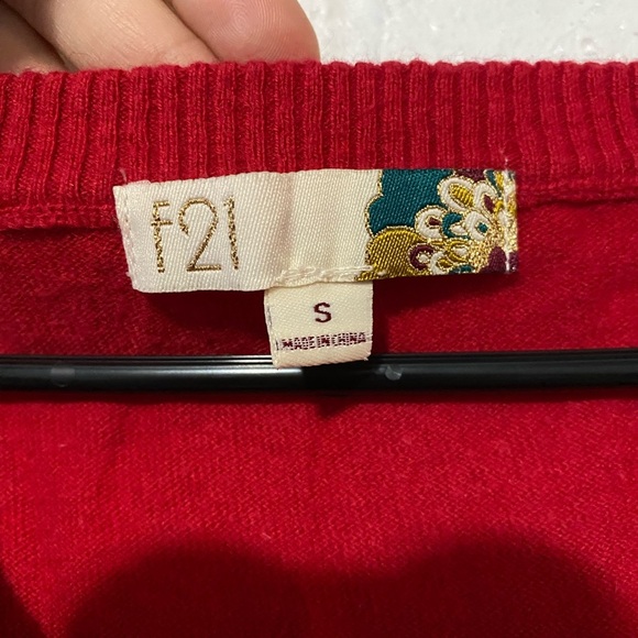 Forever 21 Y2K Red Sequin Sweater Top - Picture 7 of 7